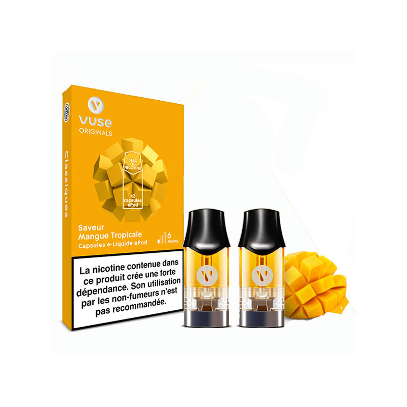 Capsules Epod Vuse Mangue Tropicale Taux De Nicotine Mg Ml