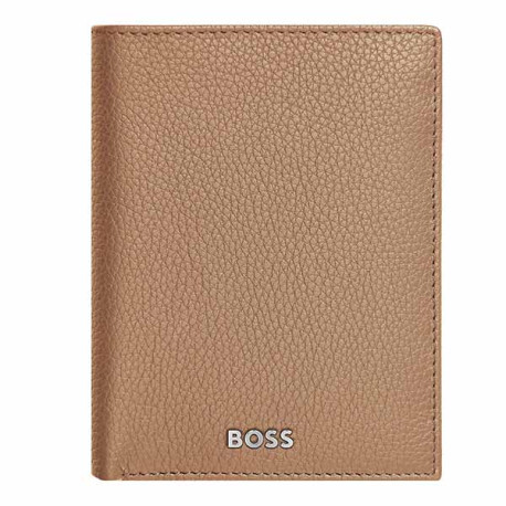 Portefeuille Vertical Hugo Boss Cuir Grainé Camel