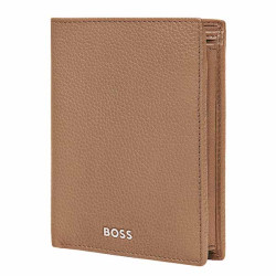 Portefeuille Vertical Hugo Boss Cuir Grainé Camel