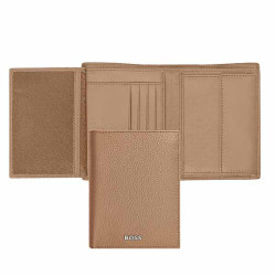 Portefeuille Vertical Hugo Boss Cuir Grainé Camel