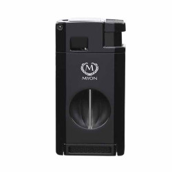 Briquet Myon Double jet V-Cut Finition Noire